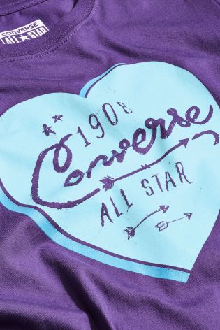 Purple Converse Heart T-Shirt